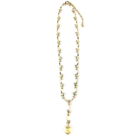 AVON Necklace Briolette Vine Amber Jewel Victorian Goldtone Marigold - Picture 1 of 5